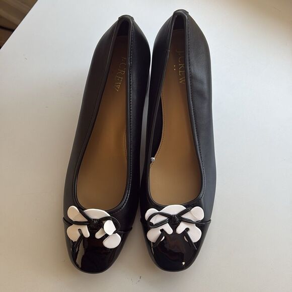 J Crew Cap-toe ballet block heels Womens Size 10 Black - Picture 2 of 11